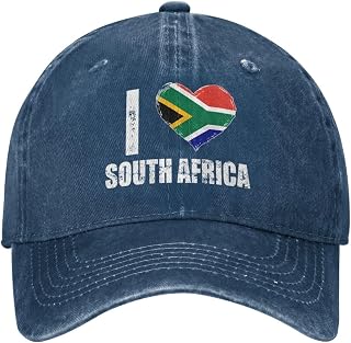 I Love South Africa Baseball Cap Men's Adjustable Sun Visor Hat Denim Dad Hats Flag Hats Classic Unisex