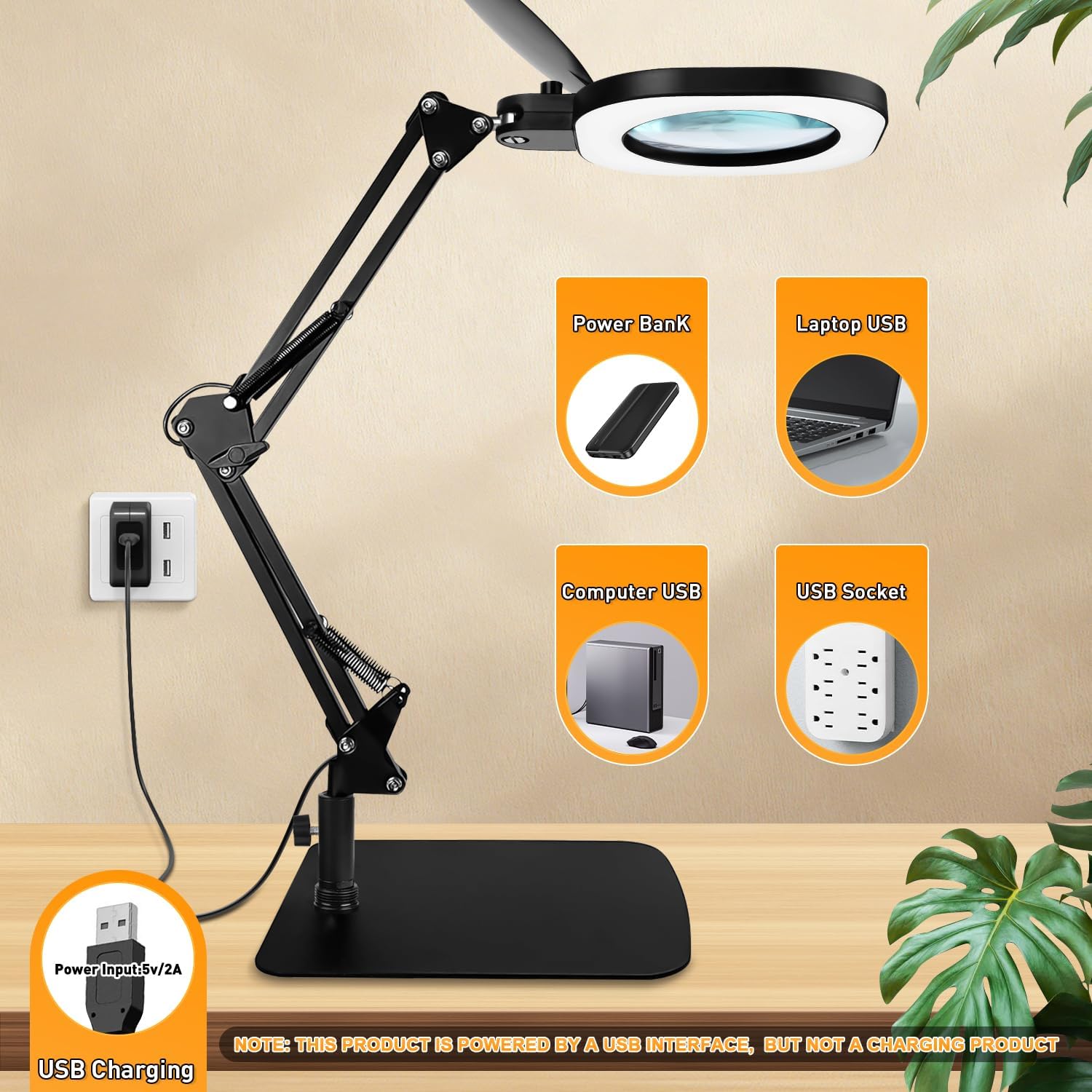 15X Magnifying Glass with Light and Stand, 3-in-1 Magnifying Lamp, stepless dimming LED Lighted Magnifying Glass, Lighted Magnifiers for Close Work,handicrafts, Repair,Reading