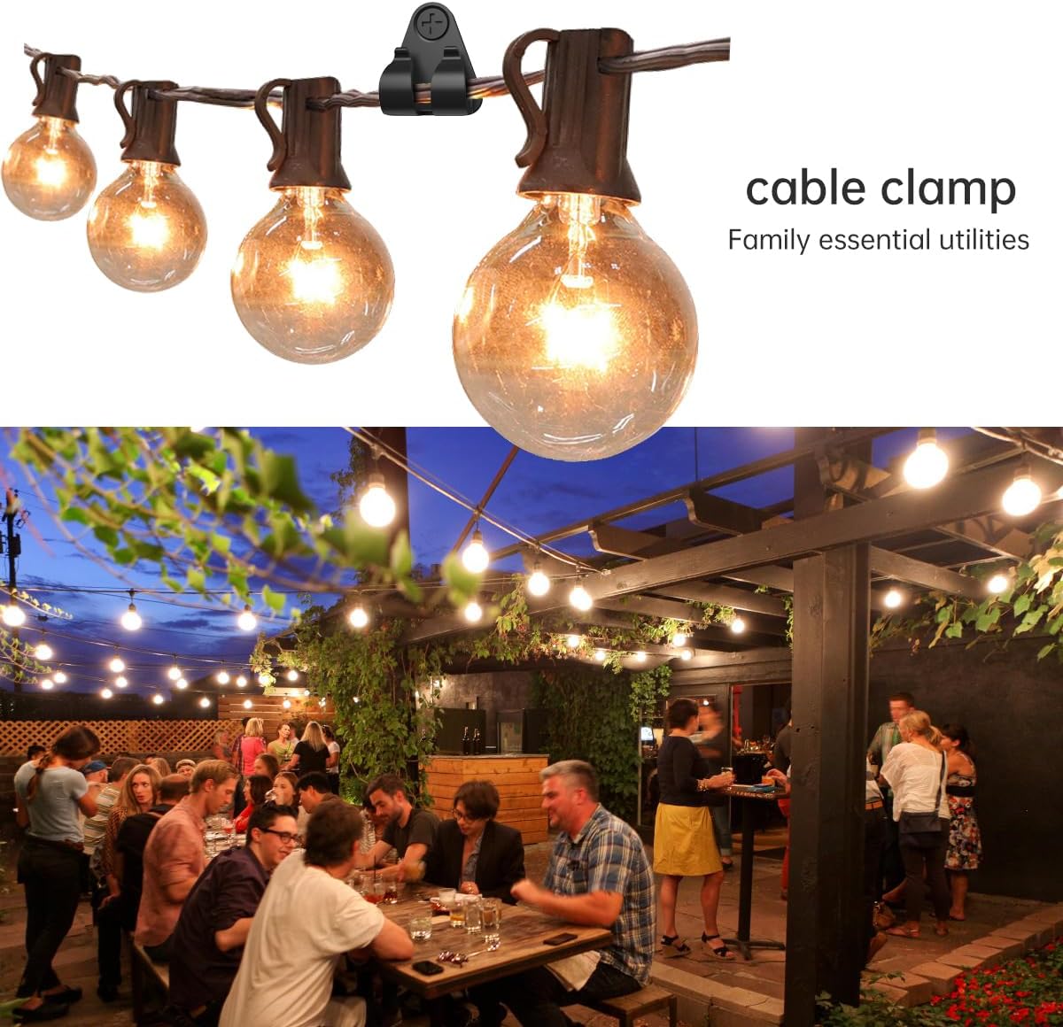 50 Pack,Outdoor Lighting Clips,String Light Hanging Clips for Hanging Christmas Light,Led Fairy Led Light Clips,Black