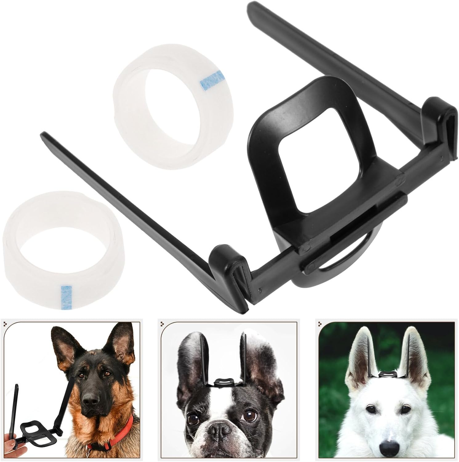 GANAZONO Dog Ear Posting Kit Puppy Ear Standing Tool with Flexible Plastic Support and Tapes 5.51 Inch Pet Stand Aid for Doberman German Shepherd
