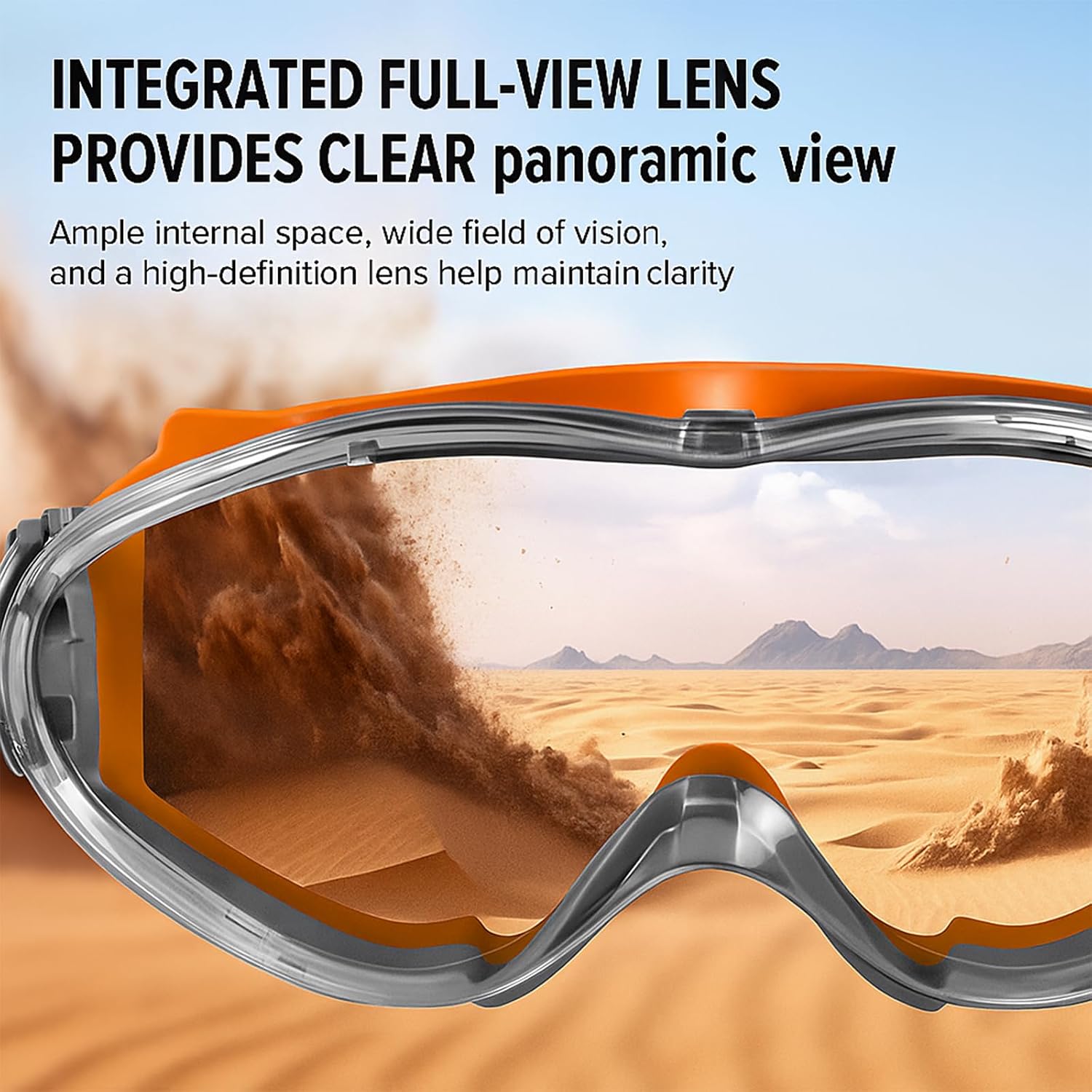 Blue Anti-Fog Safety Goggles - Wide Vision, Adjustable Fit, Chemical Splash, Lightweight for Lab/Chemistry/Biology