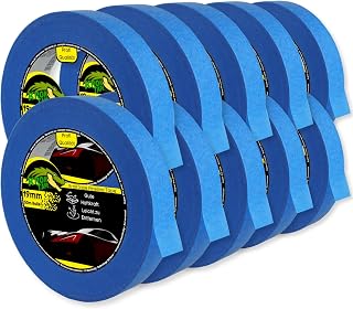 Magnet-Kauf KrokTape 10 x Goldband Abklebeband Lackierband 19mm x 50m Malerklebeband Abdeckband Maler Klebeband zum Streichen Lackieren Malerband Abklebeband Blau