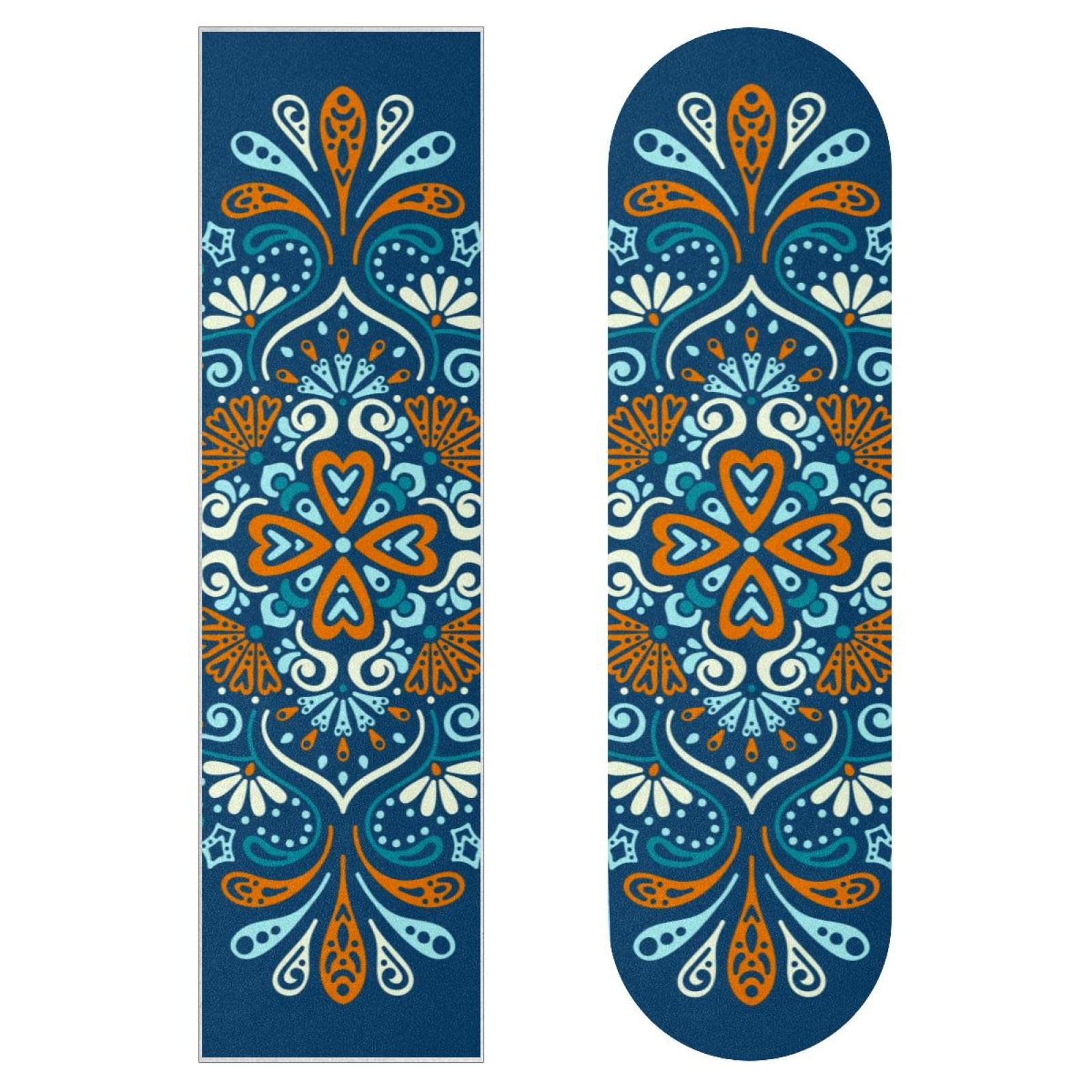 Mandala, Boho, indisch, Bohemia, 2 Stück, Skateboard-Griptape, Schleifpapier, Longboard, Aufkleber, Roller, Deck, Sandpapier