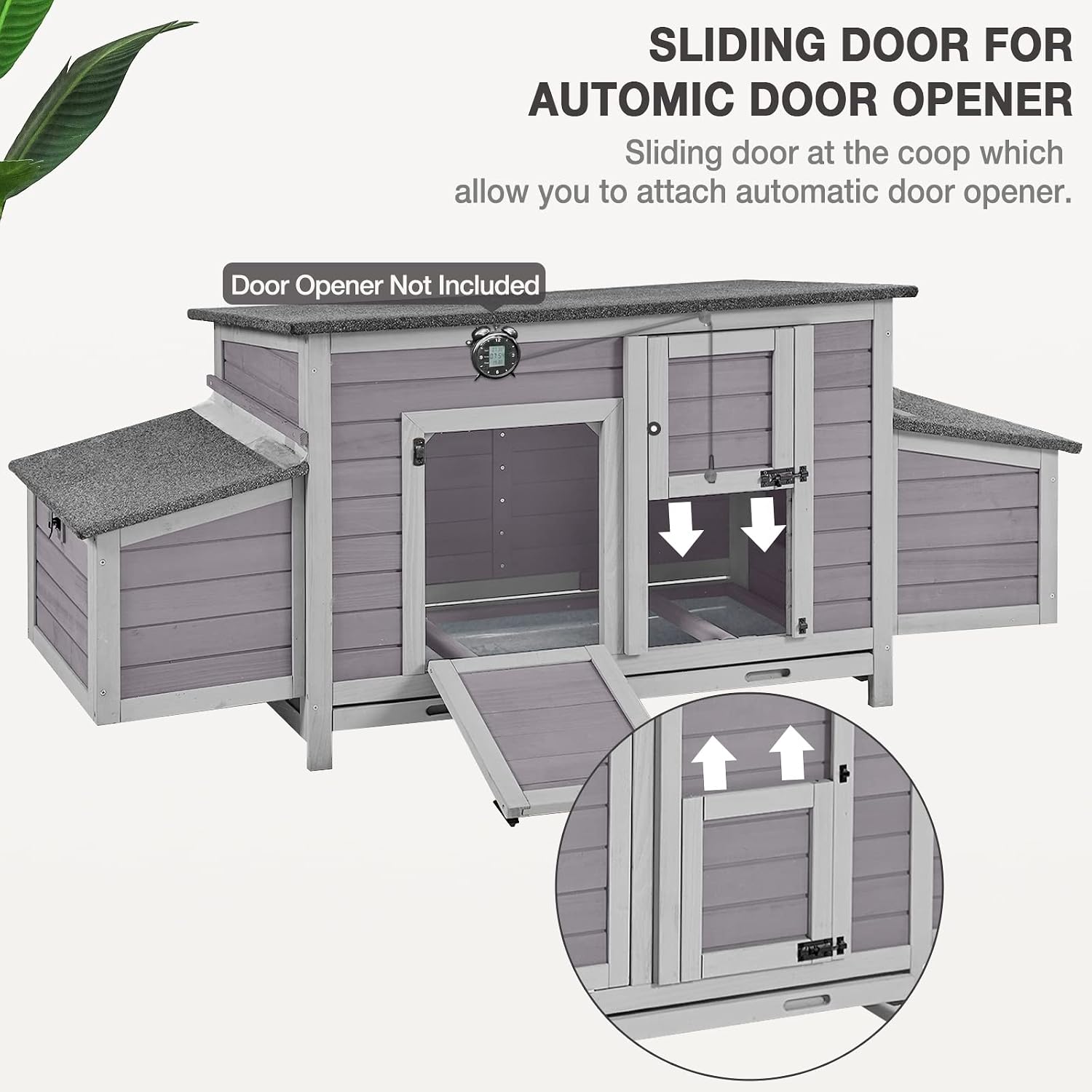 Chicken Coop Large Expandable Chicken House for Outdoor with Two Nesting Box, Leakproof Pull-on Tray and UV-Resistant Roof Panel