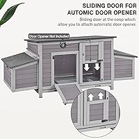 Vista 5 de Gallinero grande expandible para pollos para exterior con dos cajas de anidamiento, bandeja extraíble a prueba de fugas y panel de techo resistente