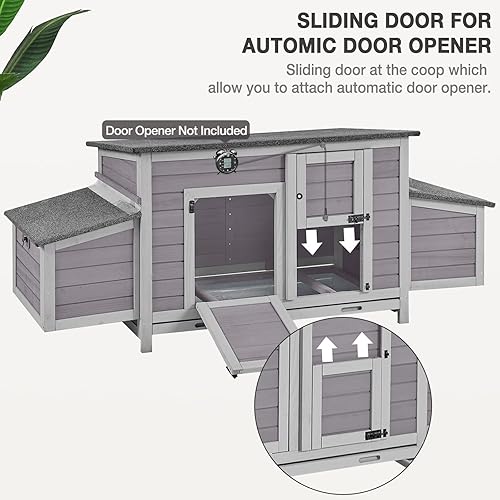 Miniatura 5 de MEDEHOO Gallinero grande expandible para exteriores con dos cajas de anidación, bandeja a prueba de fugas y panel de techo resistente a los rayos UV