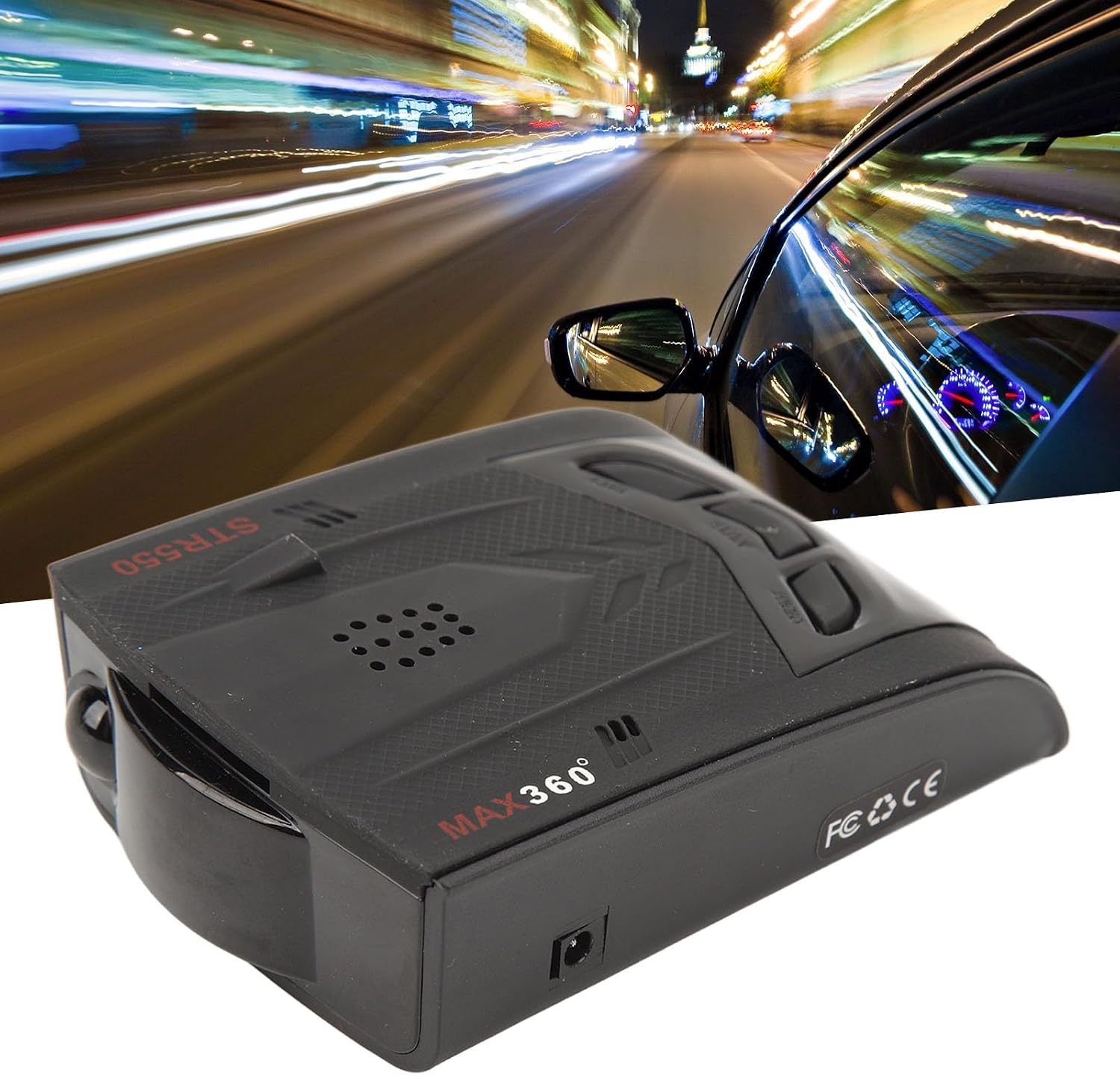 Detector, 360 Degree Voice Prompt LED Display Speed Camera Finder 16 Band K Ka Frequency Tester for Daily Commuters Long Distance