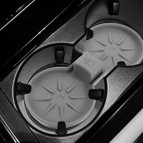 Miniatura 6 de Cabilock Car Cup Holder Insert Mat Gray Silicone Anti-Slip Central Console Coaster Automotive Cup Holder Pad for Spill Prevention Easy Installation
