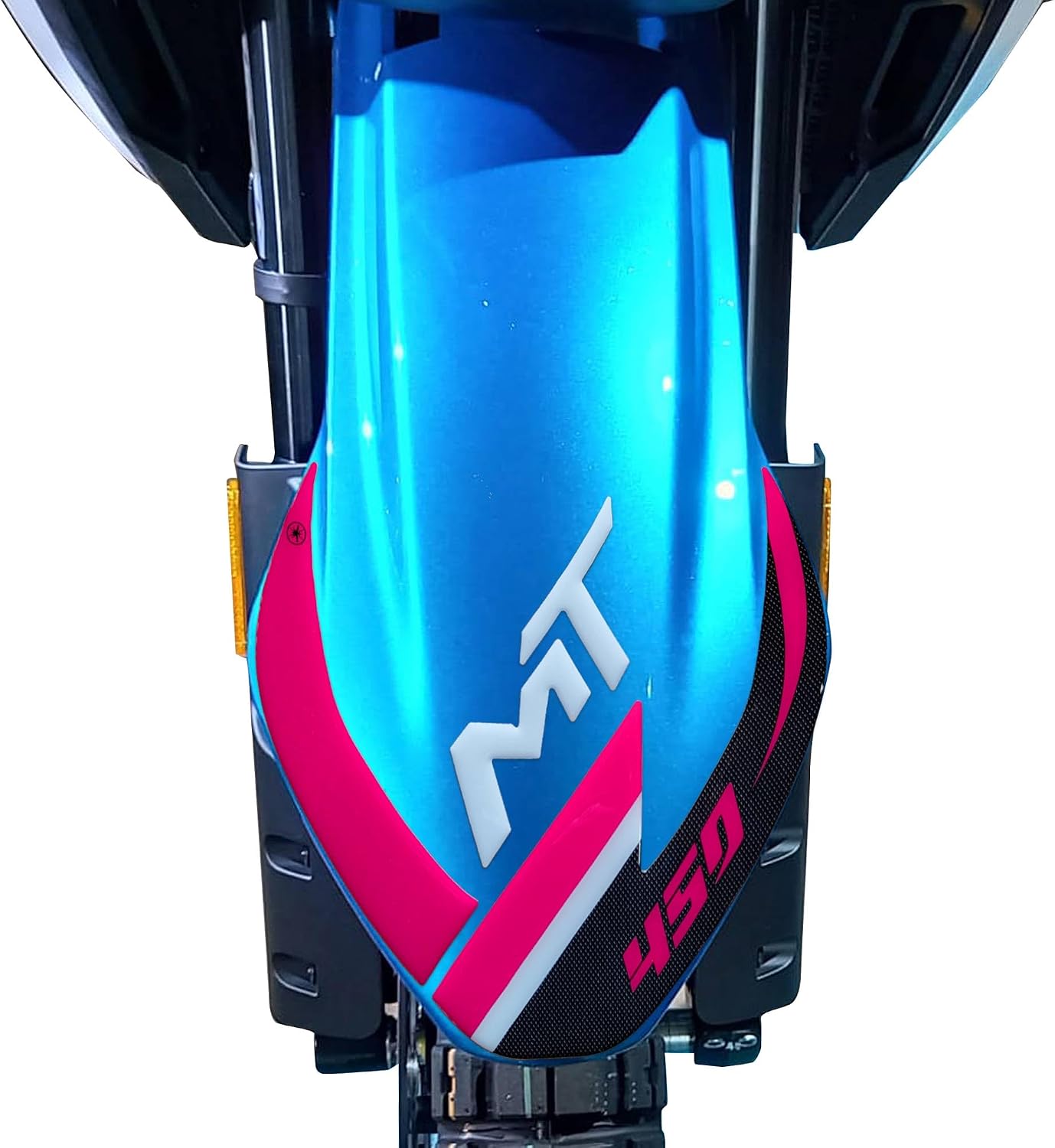 labelbike - 3D Sticker Motorcycle Fender Decorations and Protections in Resin Compatible with CFMOTO 450MT - Color Carbon Grey Black Yellow