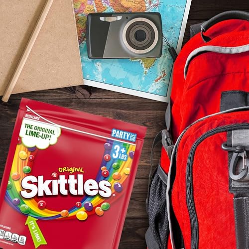 Miniatura 6 de SKITTLES Original Chewy Candy Rainbow Colorful Bite Size Snacks for Celebrations, Parties, Holiday, Candy Dishes, Party Size, 50 oz Bag
