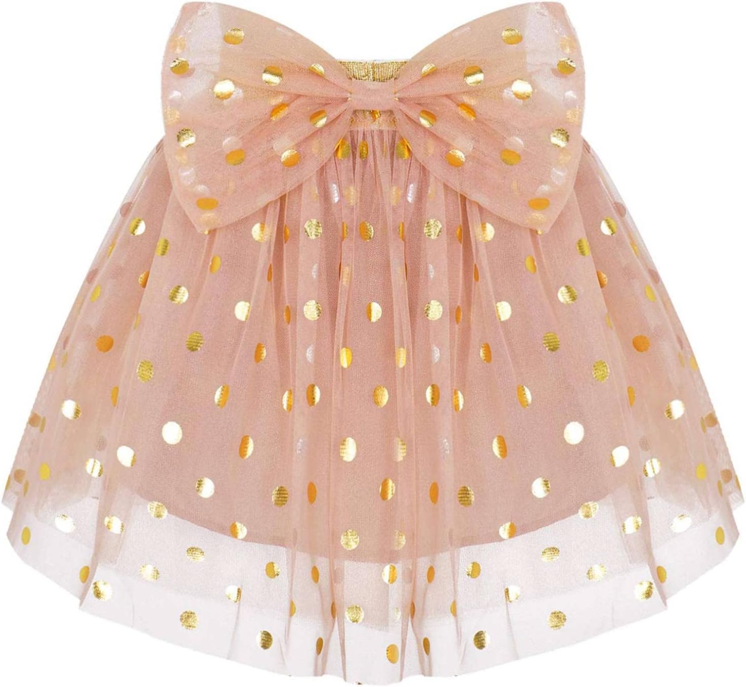 ranrann Baby Girls Sparkling Princess Layered Dance Skirt Dress Up Tulle Tutu Skirt with Bow at Waist