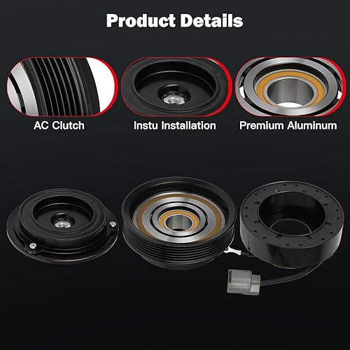 Miniatura 3 de CCIYU Embrague del compresor de CA para el coche 2001-2002 para Acura MDX, 1999-2004 para Honda Odyssey 2003-2004 para Honda Pilot 3.5L Embrague del