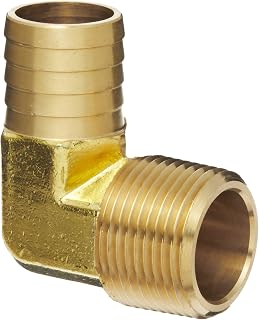 Dixon EL8H8M Brass Hose Fitting, Insert 90 Degree Elbow, 1" PTF Male x 1" Hose ID Barbed