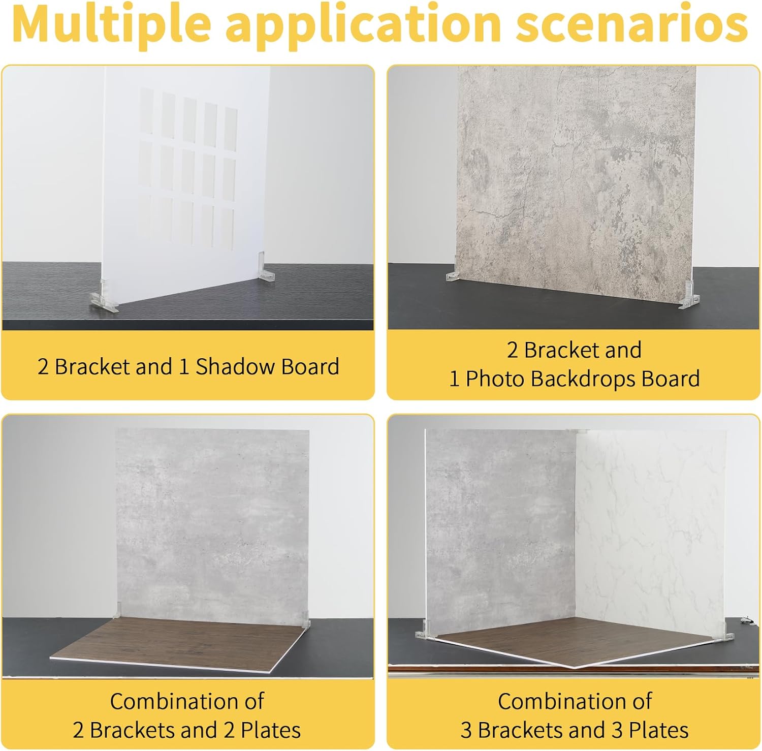 Meking 8Pcs Photo Backdrop Board Brackets, T-Shape Vertical Background Support for Product Photography Universal Hard Plastic Backdrop Stand Suitable 4-8mm Thick Board