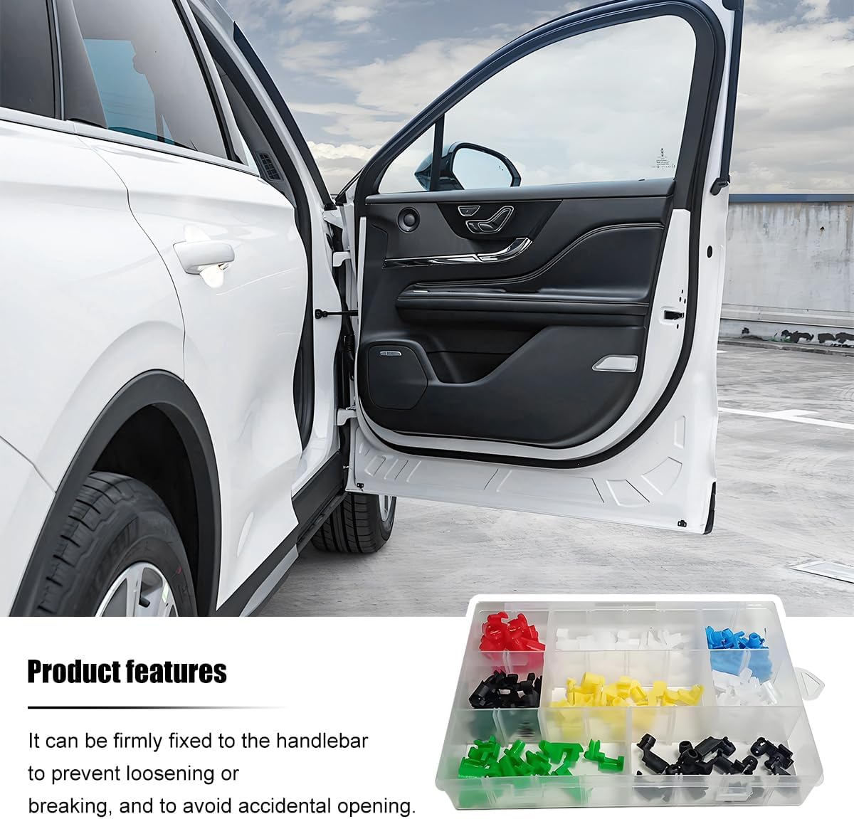 80PCS Car Door Lock Rod Clip Kit, Vehicle Left and Right Door Handle Latch Locking Push Clips, Portable Automotive Tailgate Handle Push Clamp Replacement, Universal Fit image 5