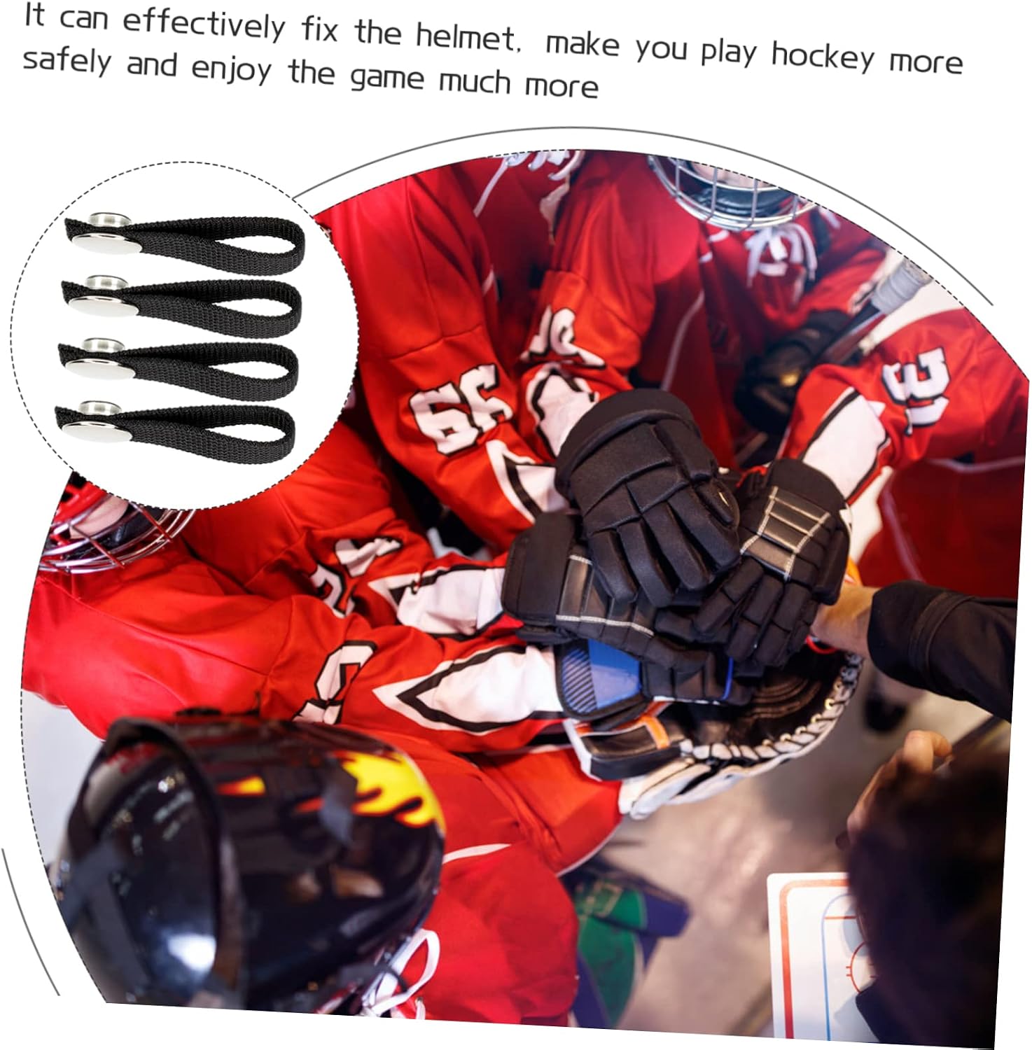 4pcs Hockey Helmet Accessories Kit Chin Strap Replacement Chinstrap for Hockey Sports