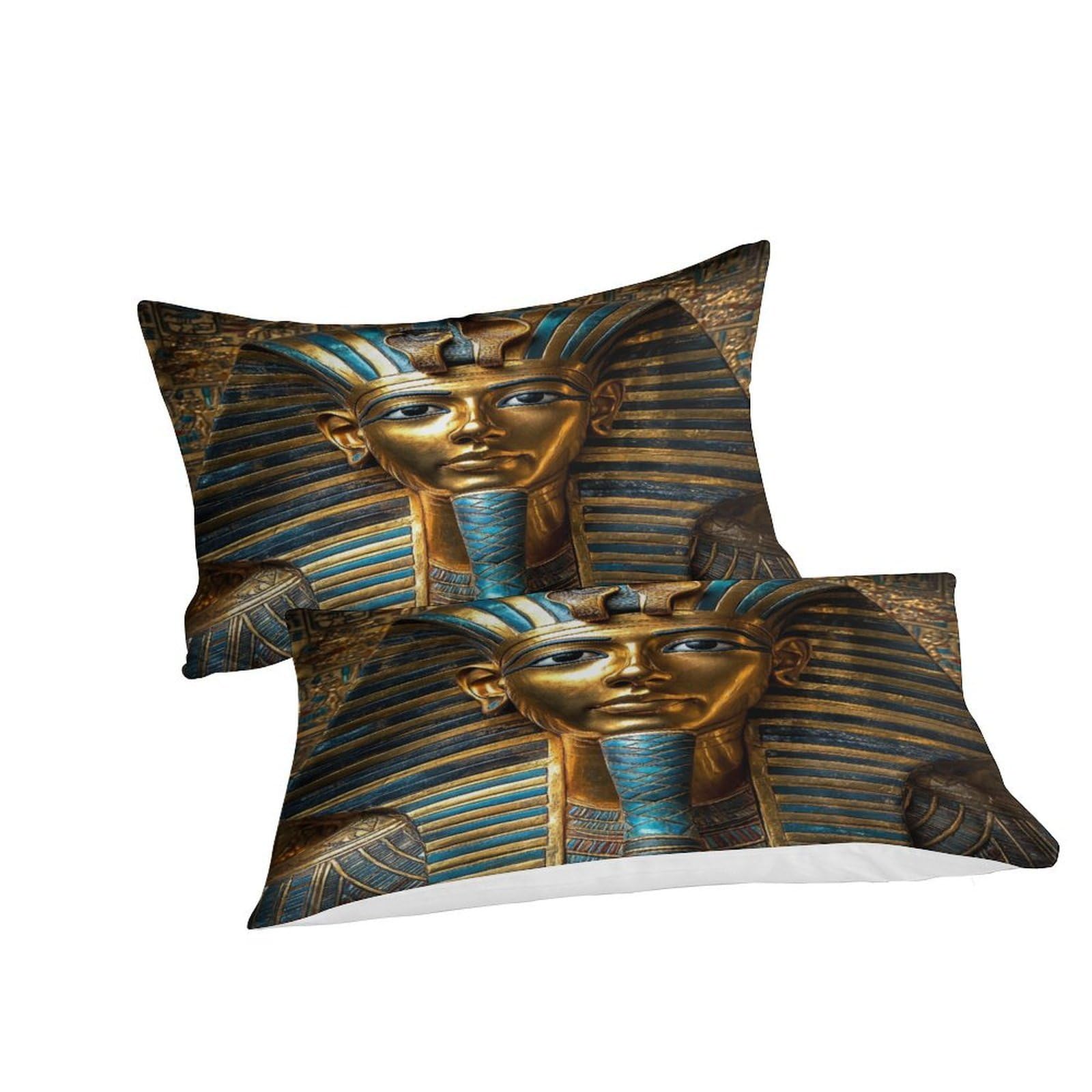 Egyptian Pharaoh zestaw poszewek na kołdrę: Premium welurowa mikrofibra, przytulna pościel dla chłopców i dziewczynek, akcesoria do pokoju młodzieżowego, super King (260 x 220 cm)