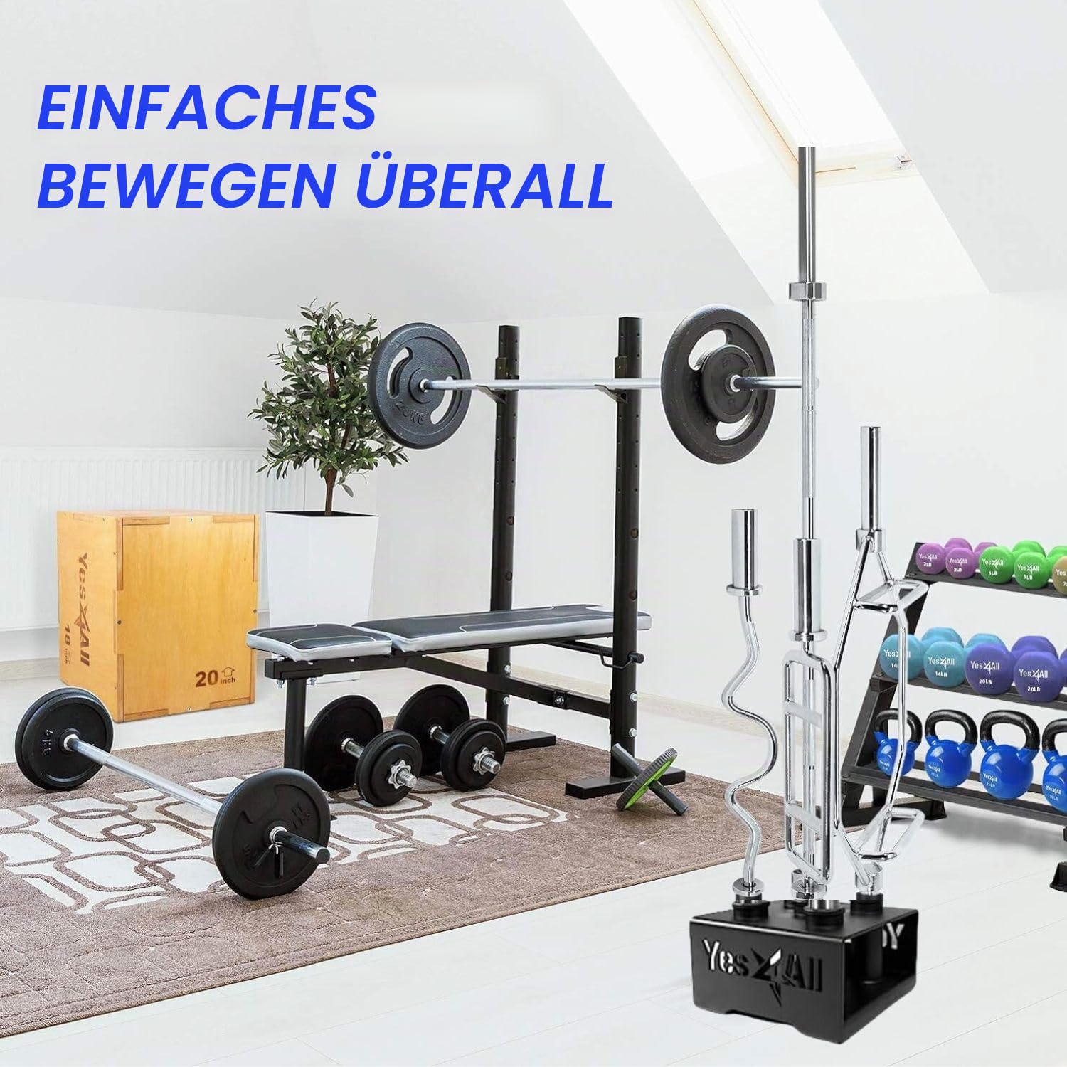 Yes4All Vertikale Langhantelständer für 50mm Langhantel - Home Gym Bar Holder Stand for Up To 9 Stagen - Langhantelablage, Hantelablage, Stangen-Halterung