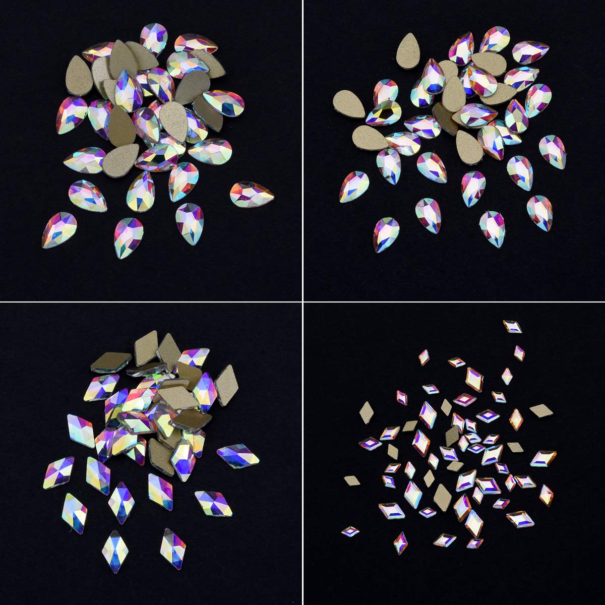 240pcs Popular 12 Styles Flatback Crystals Mix Sizes Multi Shapes Glass Crystal AB Rhinestones for Nail Art Craft 3D Decorations Flat Back Stones Gems Set Box - Image 5