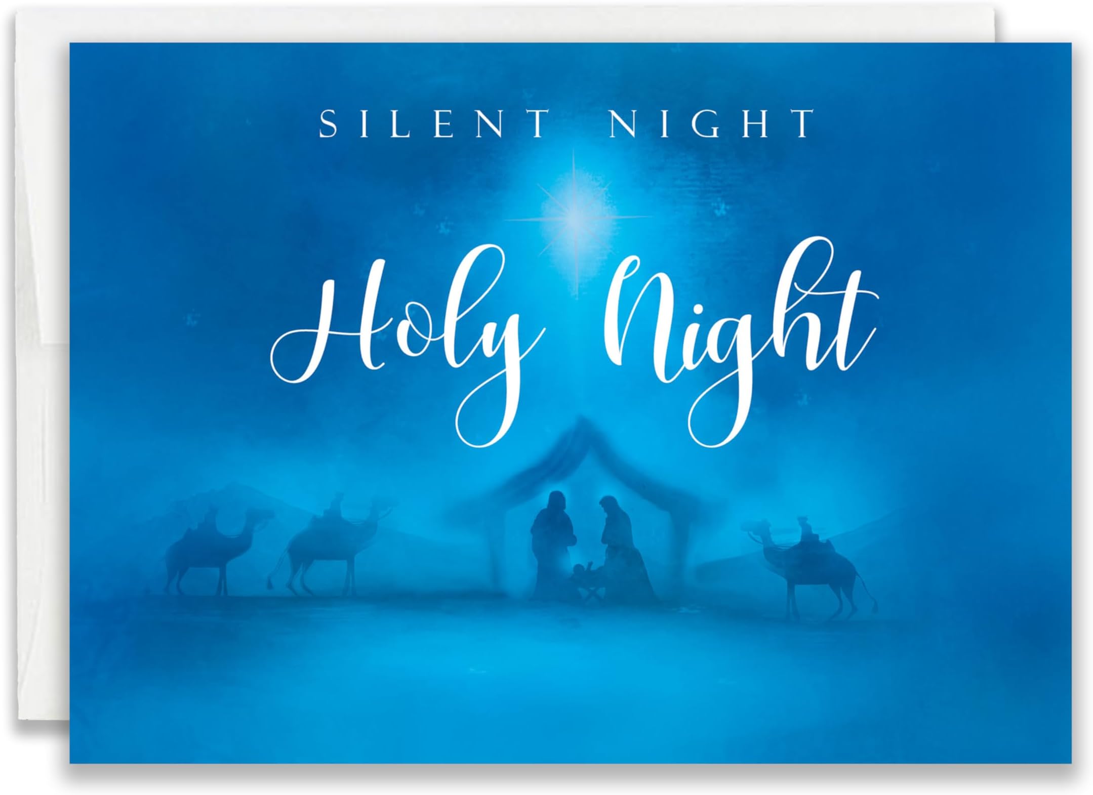 JBH CreationsSilent Night Religious Christmas Card with Scripture - Pack of 24