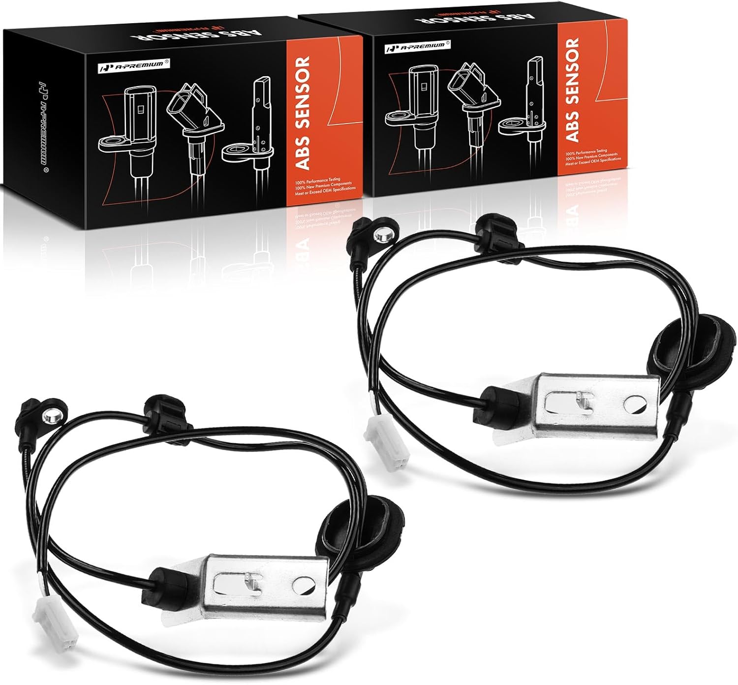 A-Premium ABS Wheel Speed Sensor Compatible with Mazda Models - 3 2014-2018, L4 2.0L/L4 2.5L - Rear Driver and Passenger Side, 2-PC Set, Replace# B45G-43-71Y, BJS7-43-71Y