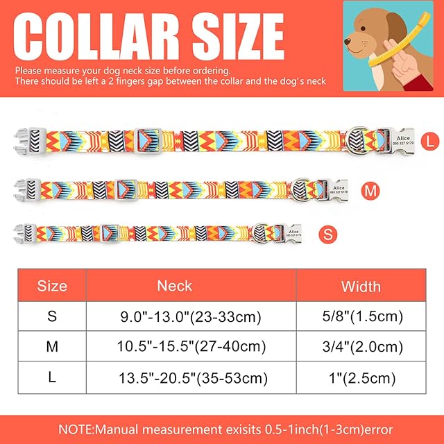 Foto 2 de 7 de SARUEL Collar De Perro Grabado De Nailon Personalizado para Gatos Y Perros,Collares con Hebilla,Collar…