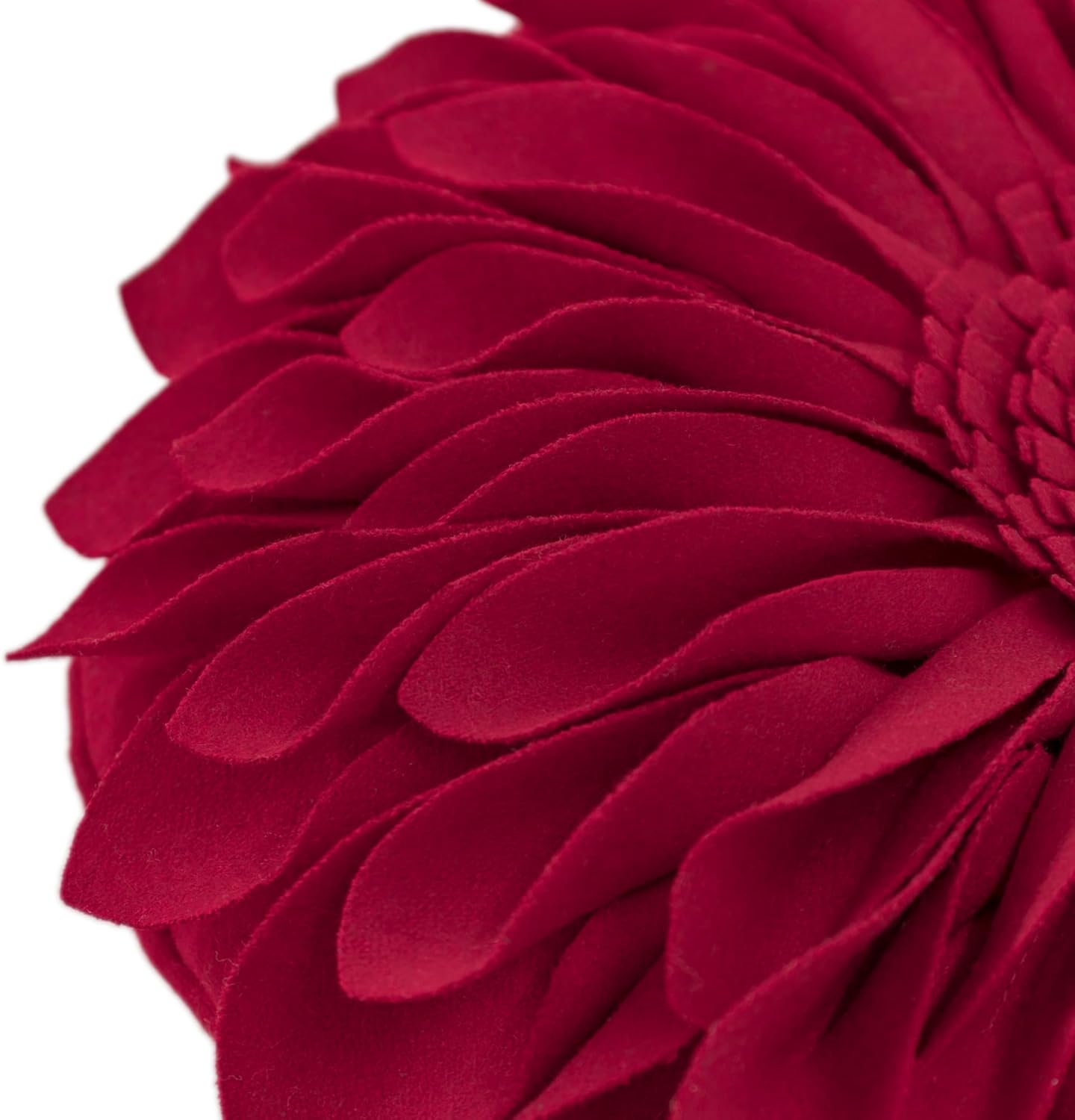 JWH 3D Flower Throw Pillow Cover Aesthetic Decorative Round Sunflower Pillow Case Handmade Pillowcase Floral Cushion for Couch Bedroom Chair Bed 12 Inch Red