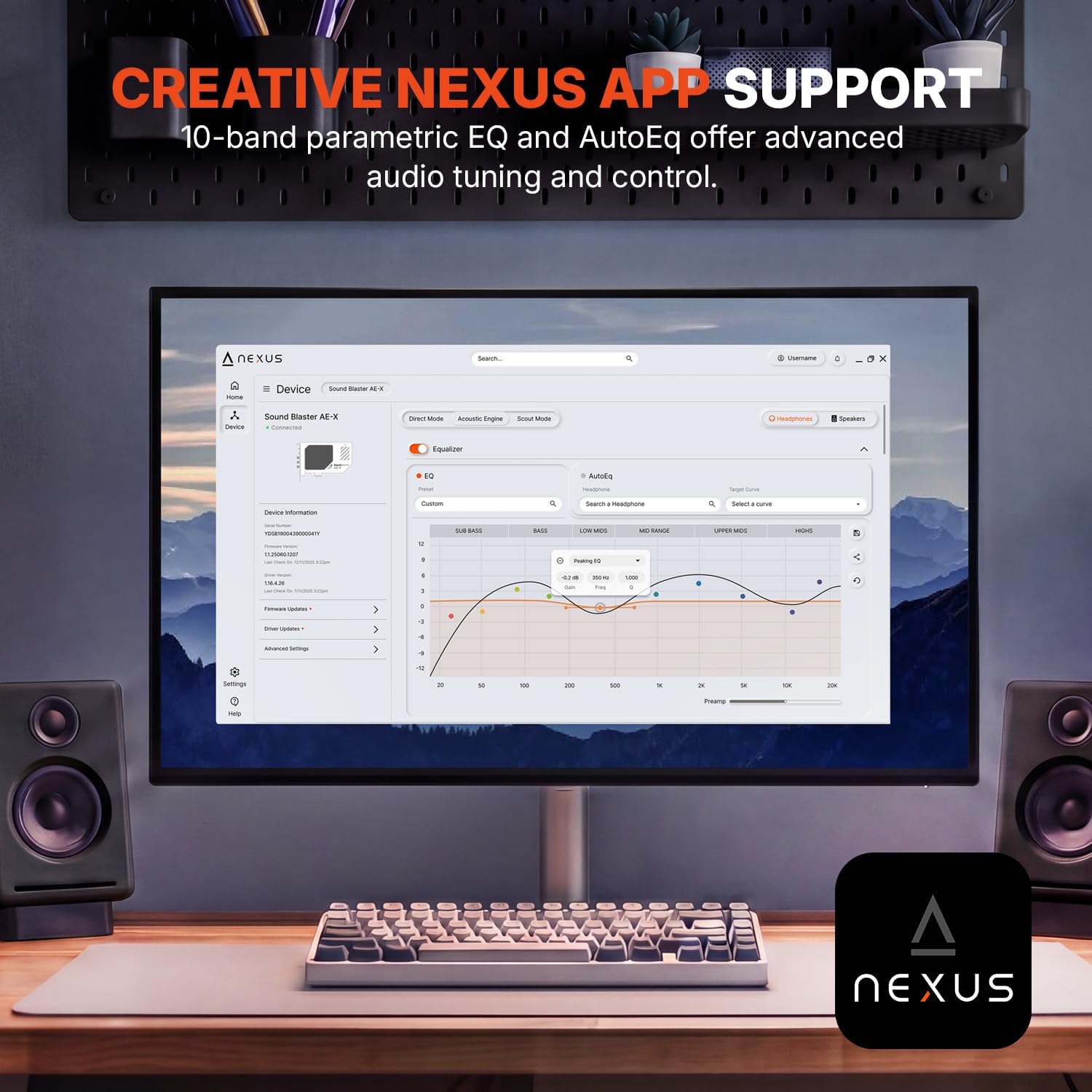Creative Sound Blaster AE-X Hi-res PCIe DAC with Discrete Headphone Amp Sound Card and AutoEq for PC