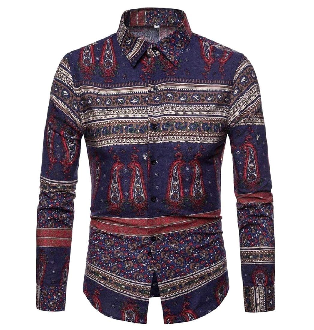 Buy Vinyst Mens Fashion Shirt Button-Up 