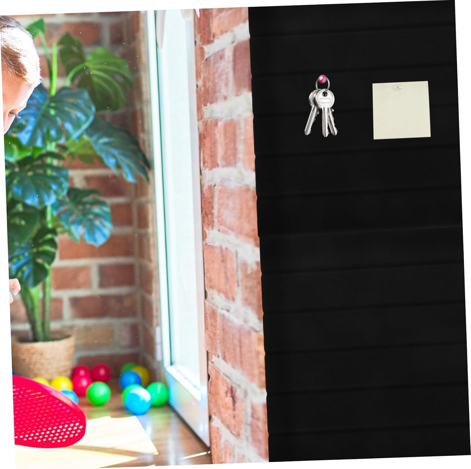 Homoyoyo 6pcs Quick Setup Felt Pin Notice Board Tiles Family-Friendly Bulletin Board Strips for Office