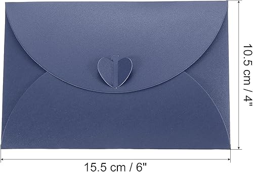 Miniatura 2 de PATIKIL Sobres para tarjetas de regalo paquete de 50 soportes para tarjetas de regalo con cierre en forma de corazón mini sobre para cumpleaños