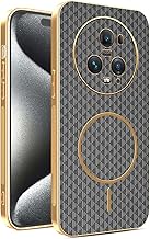 UPLAI Funda para Honor Magic 5 Pro (Magic5 Pro), Galvanizada Cuero Cubierta Carga Inalámbrica Magnético Carcasa Protección Lente Militar Antigolpes Arañazos Ultradelgado, Gris