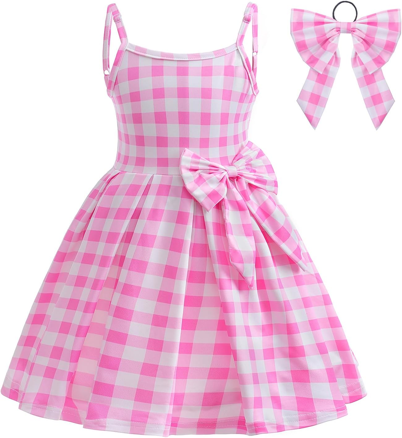 Yalla babYGirls Costume Pink and White Dress for Kids Girls Movie Dress Up with Free Hairband - 90-140 cm 2-11 Years Birthday Party Halloween Cosplay Outfits