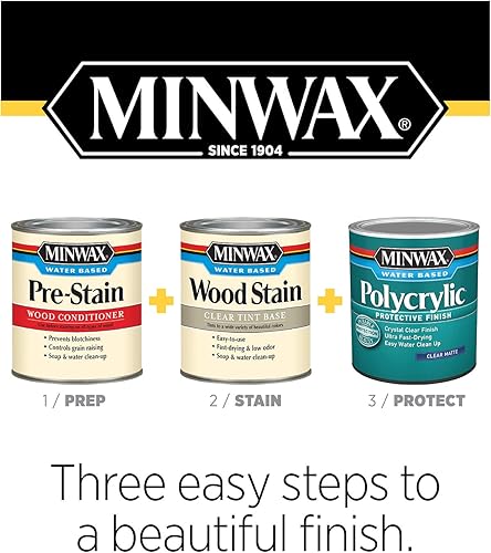 Vista 17 de Minwax 222224444 Acabado protector de poliacrílico, a base de agua, color mate, de 1/2 pinta.