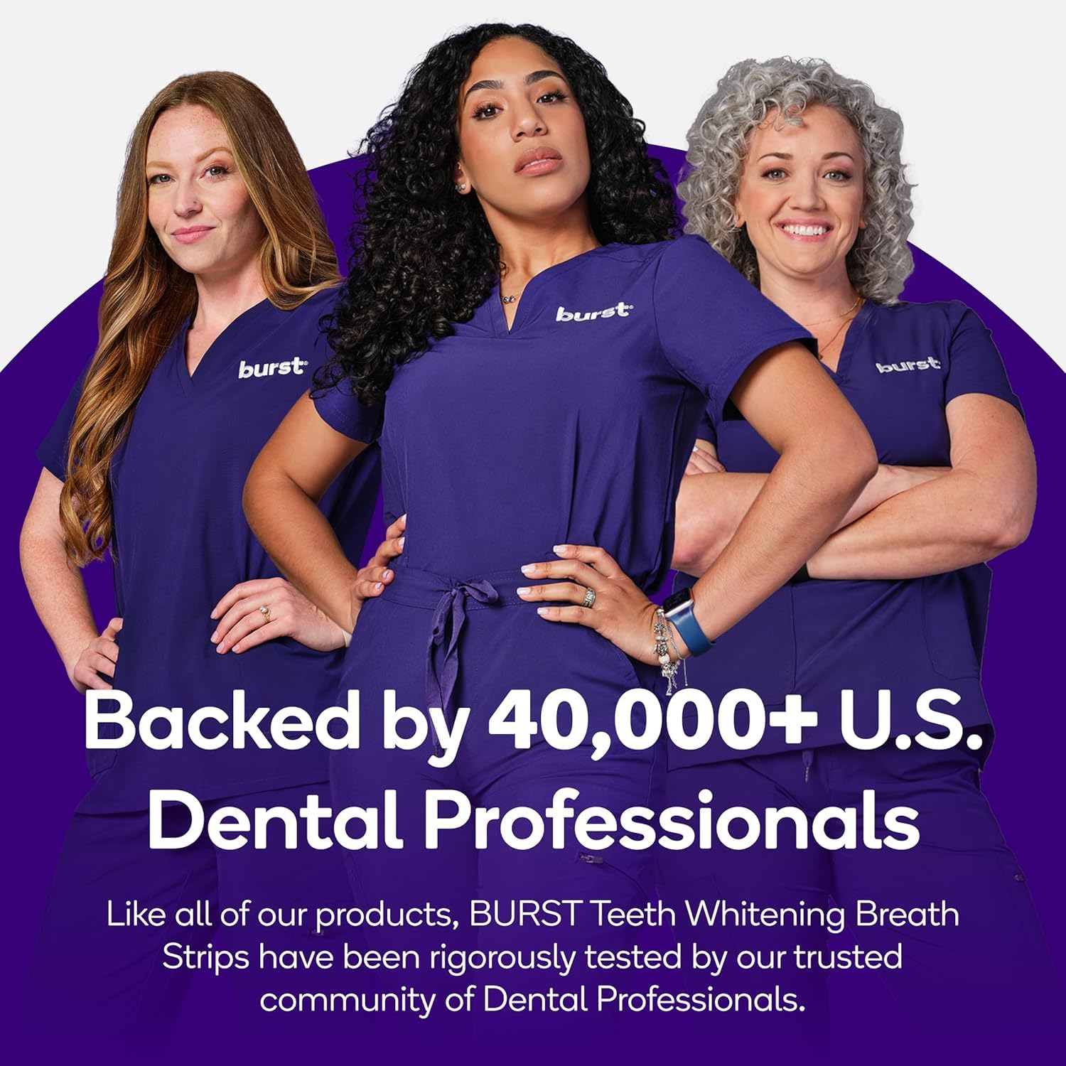 Burst Teeth Whitening Breath Strips (Polar Mint/8 Pack) | Kills 93% of Bad Mouth Germs | Up to 4 Shades Whiter in One Use | Easy to Apply/Quick Dissolving