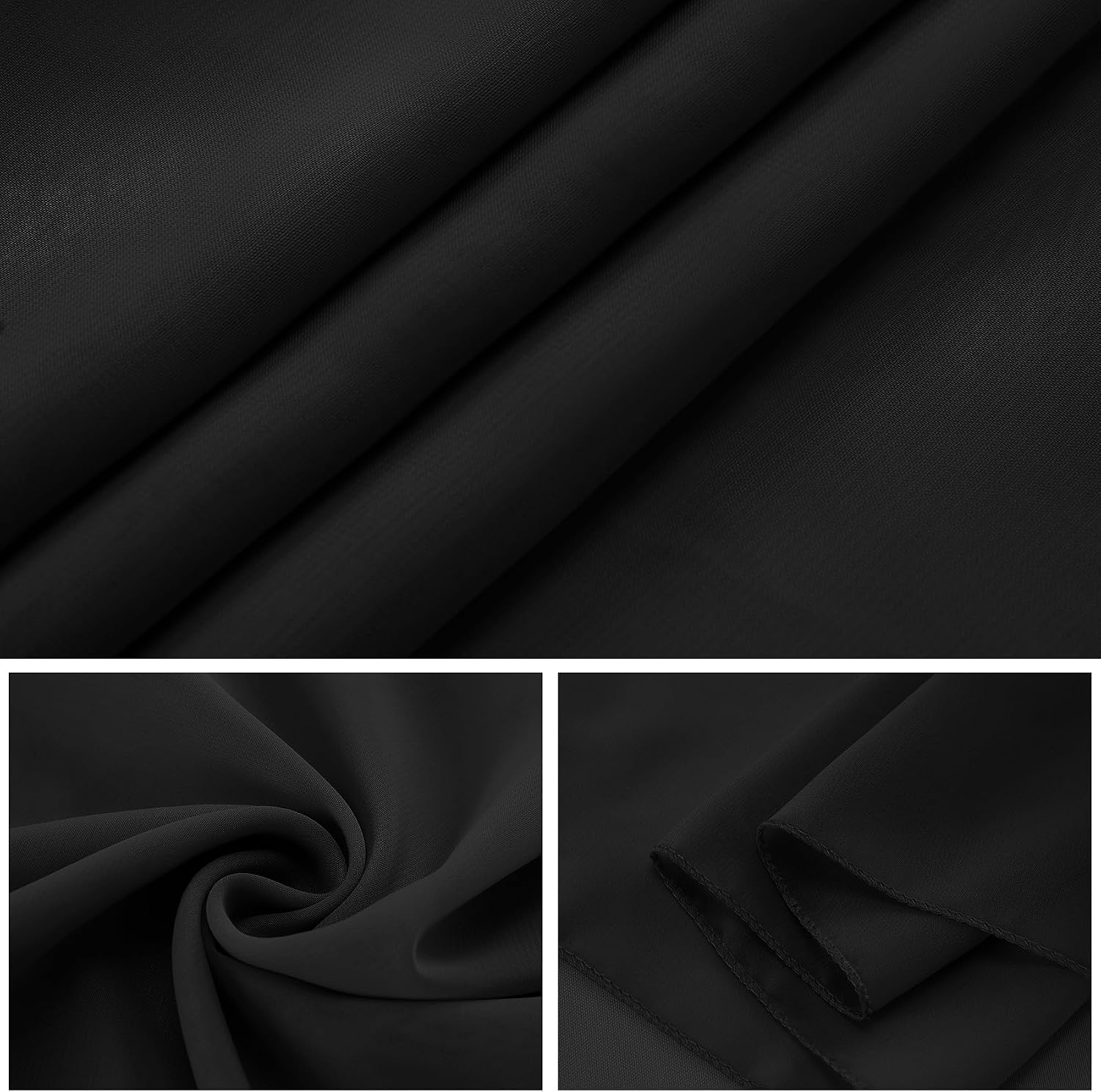 12 Pack Chiffon Table Runner 14x108 Inch Long 9ft Sheer Table Runners for Party Romantic Wedding Bridal Shower Fall Decorations-Black