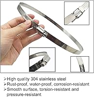 Vista 2 de Abrazaderas de conducto de acero inoxidable 304 ajustables de 12 pulgadas (diámetro), abrazadera de tubo, abrazadera de conducto de aire