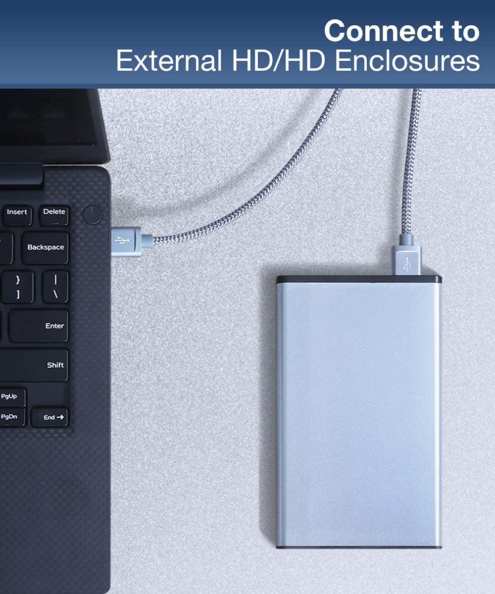 USB 3.0 A to A Male Cable, JSAUX USB to USB Cable 2 Pack(3.3ft+6.6ft) USB Male to Male Cable Double End USB Cord with Gold-Plated Connector for Hard Drive Enclosures, DVD Player, Laptop Cooler (Grey) : Electronics