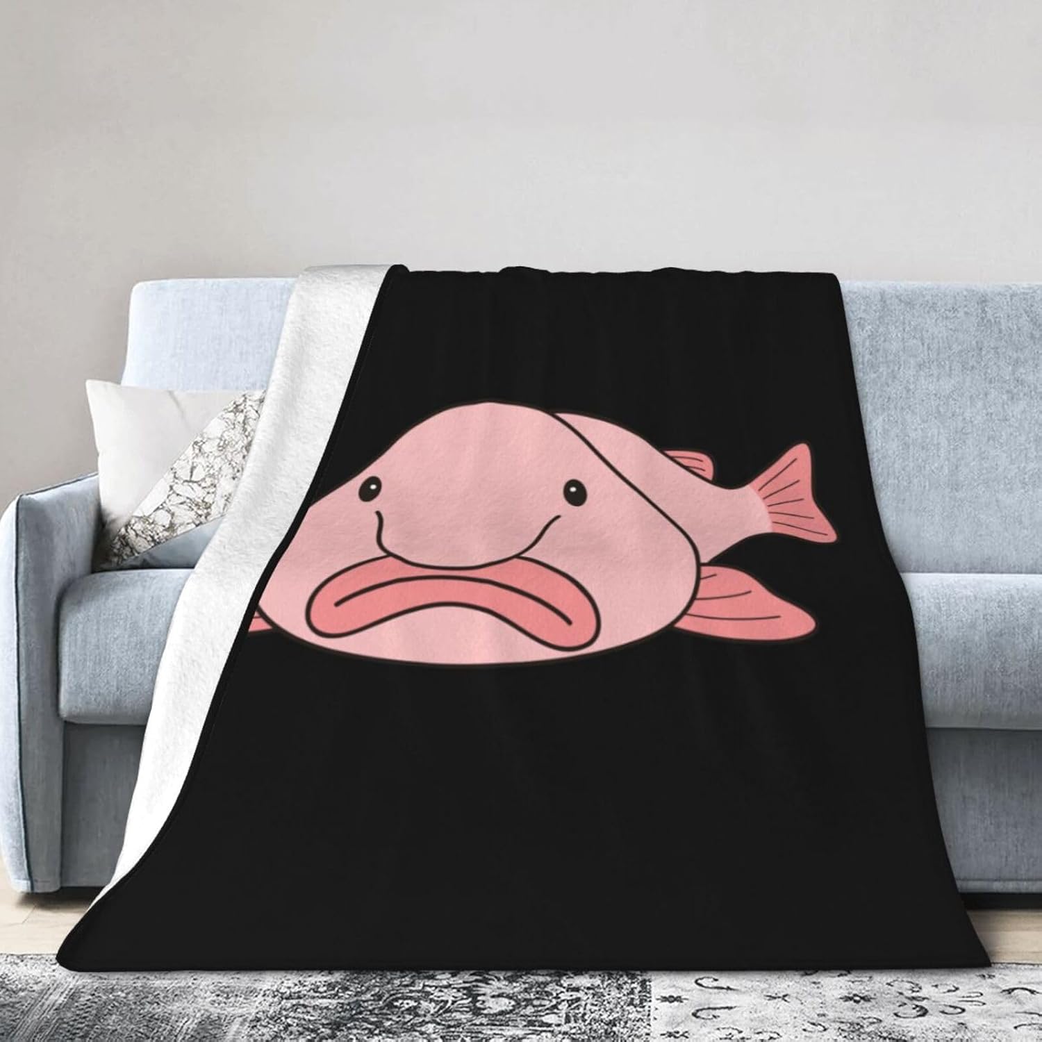 Love Blob Fish Blobfish (2) Blanket Super Soft Flannel Throw,Ultra-Soft Blanket for Bed Or Sofa All Season,Cozy Lightweight Blankets for Women Kids Adults 50"X 40"