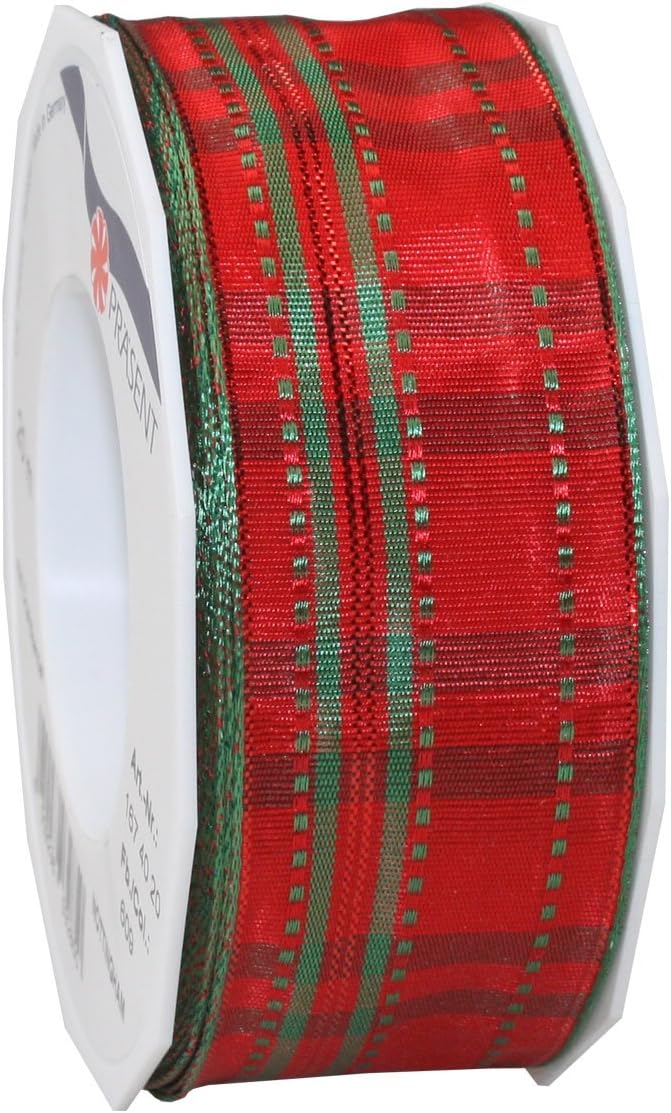 C.E. Pattberg Wired Ribbon, 40mm-20m, Red