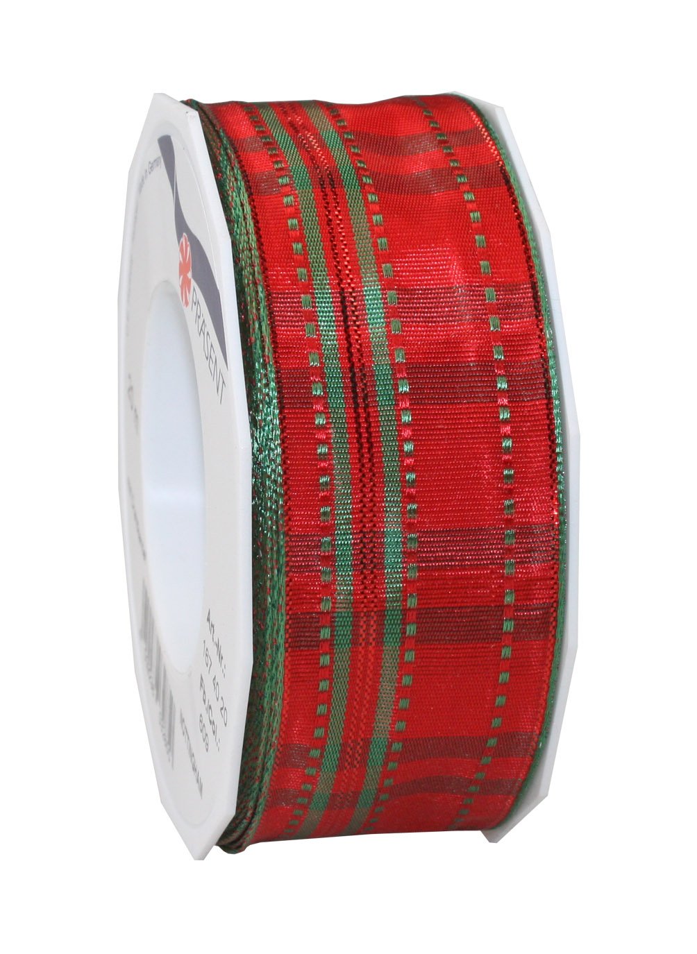 Präsent - Nottingham Wired Ribbon Red 40 mm Width, 20 m Length, 40mm - 20m
