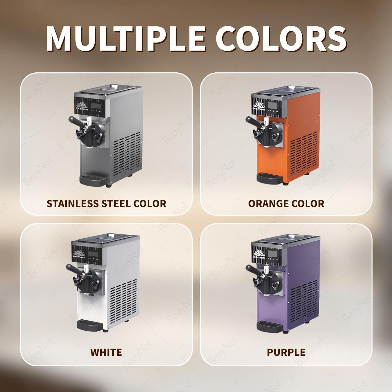 450W Commercial Ice Cream Maker, Solidified Yogurt Machine, 50-60 blocks/H Output, Continuous dispensing, with LED Screen, for Home Bars Coffee Shop Restaurant Purple