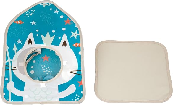 Kitty City Ocean-Themed Pop-Up Cat House, Collapsible Indoor Cat Hideout with Peekaboo Openings, Lightweight Foldable Kitty Play Furniture for Play & Lounging