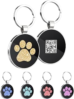 KEKID QR Dog Tags Personalized for Pets Custom Dog Tags Dog Name Tag QR Code ID Tags Smart Pet ID Tags Free Online & Scan QR Receive Instant Location Alert Email