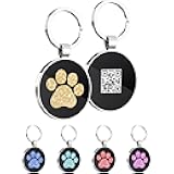 KEKID QR Dog Tags Personalized for Pets Custom Dog Tags Dog Name Tag QR Code ID Tags Smart Pet ID Tags Free Online & Scan QR Receive Instant Location Alert Email