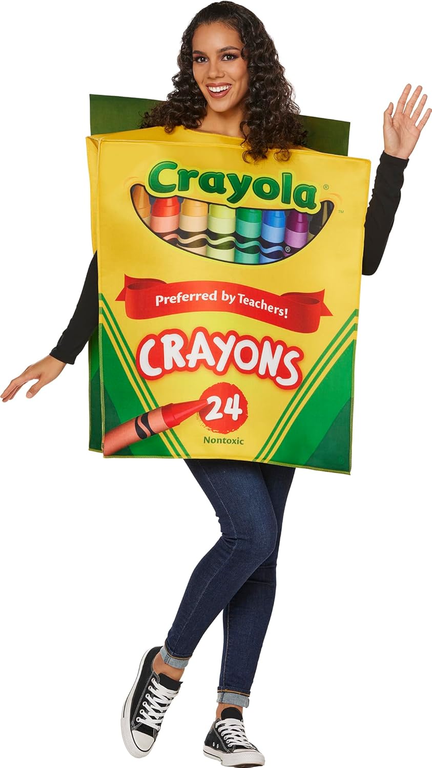 InSpirit Designs Crayola Adult Crayon Box Costume | Officially Licensed | Features Crayon Box Tunic | Teacher Costumes