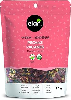 Elan Organic Raw Pecans, 125g (Packagaing may vary)
