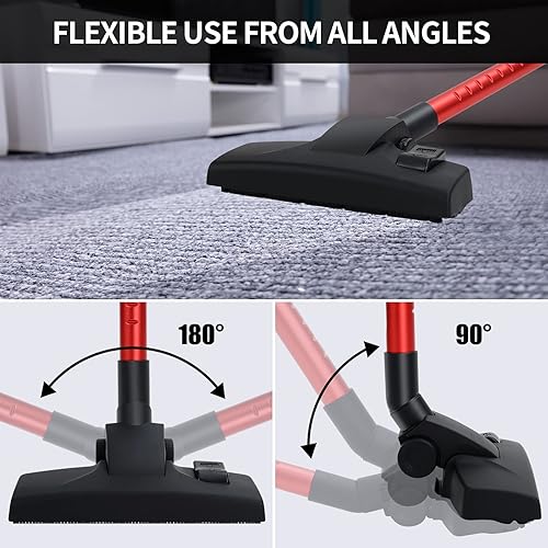 Miniatura 3 de Aspiradora con cable, potente succión de 17 KPa con motor de 600 W, aspiradora de mano ligera 4 en 1 para pelo de mascotas, suelos duros y alfombras