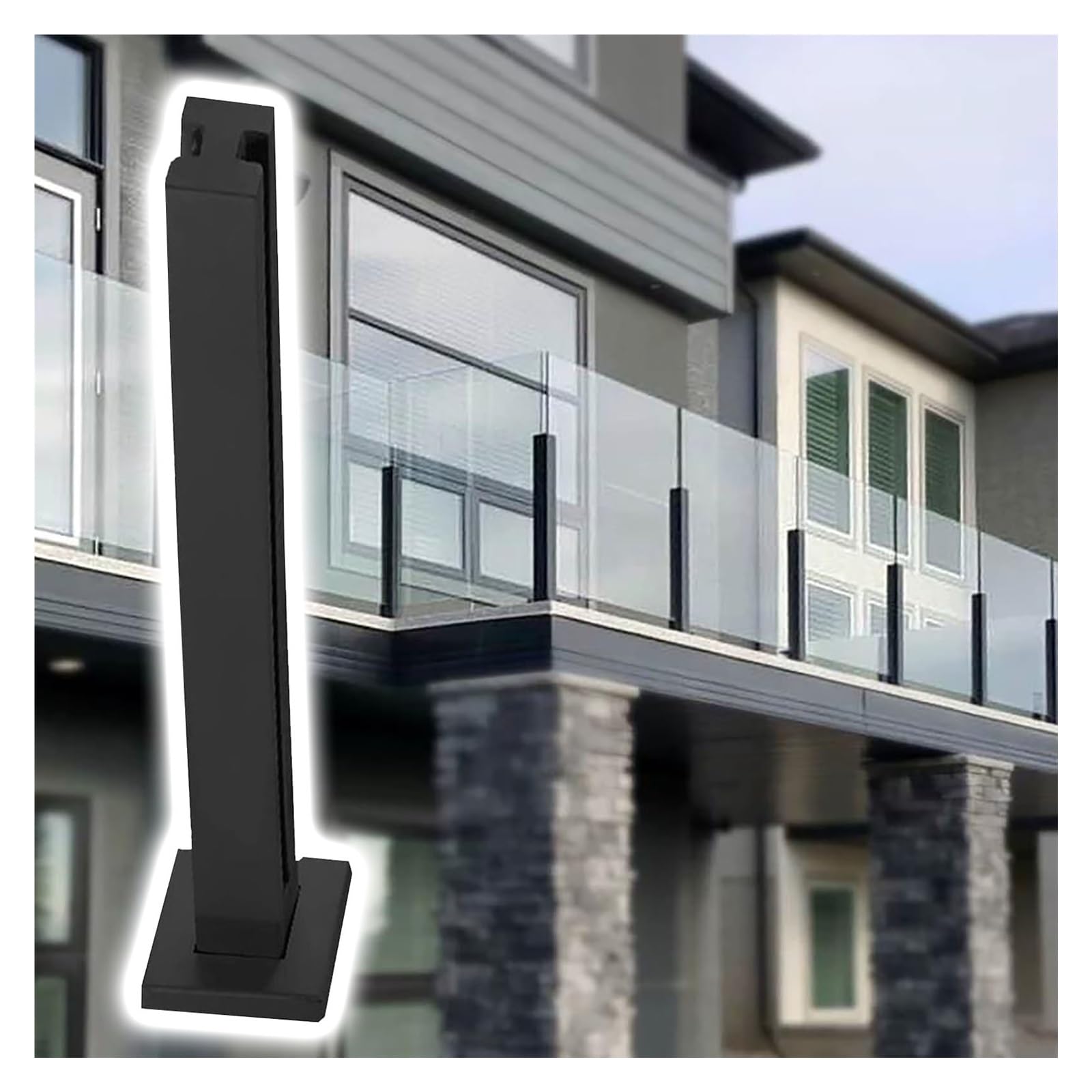Jyhhcys Mid Post Frameless Glass Fence Spigot Stainless Steel Glass Railing Post