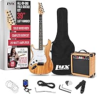 Vista 12 de Kit de guitarra eléctrica con amplificador de 20W, todos los accesorios, sintonizador digital de broche, seis cuerdas, dos uñas de guitarra, barra